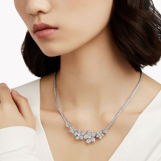 Carave Paris Floral Diamond Luxury Necklace