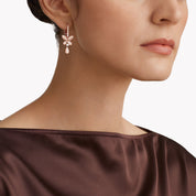 Carave Paris Floral Drop Diamond Earrings in Rose Gold