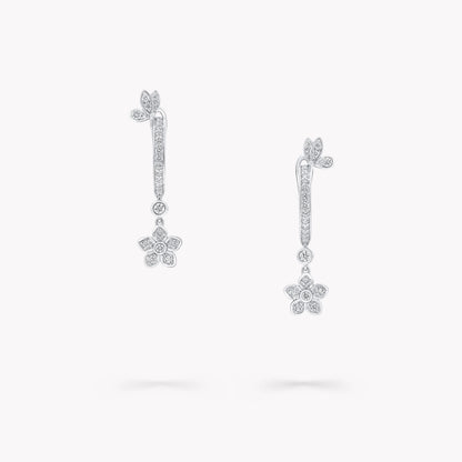 Carave Paris Floral Drop Diamond Earrings