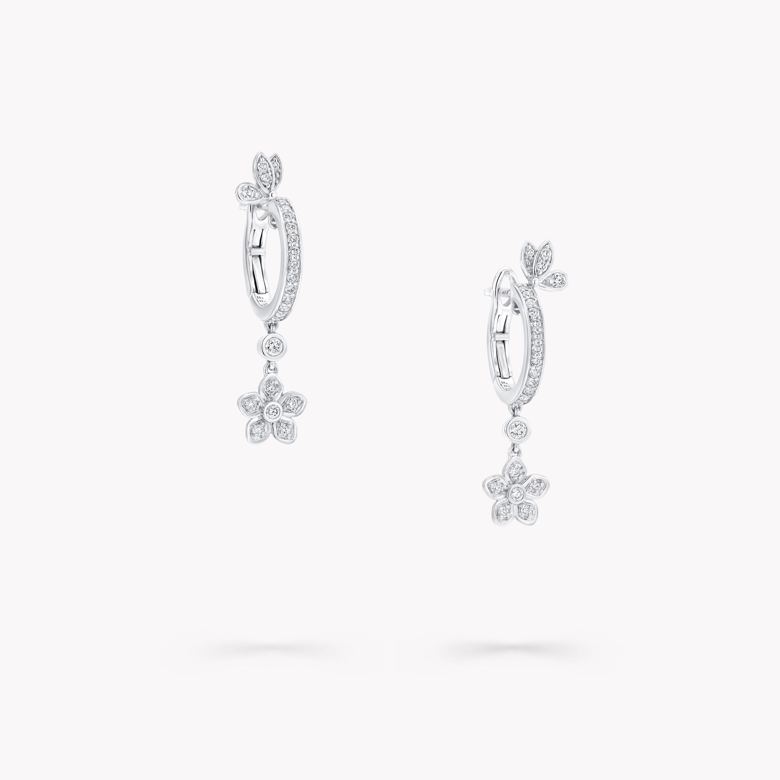 Carave Paris Floral Drop Diamond Earrings