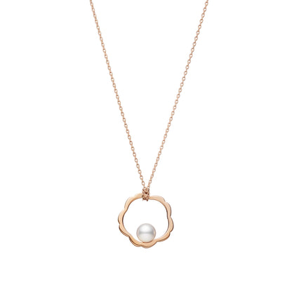Carave Paris Floral Halo Pearl Pendant Necklace