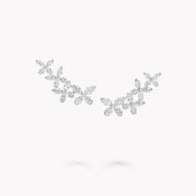 Carave Paris Floral Marquise Diamond Ear Climber Earrings