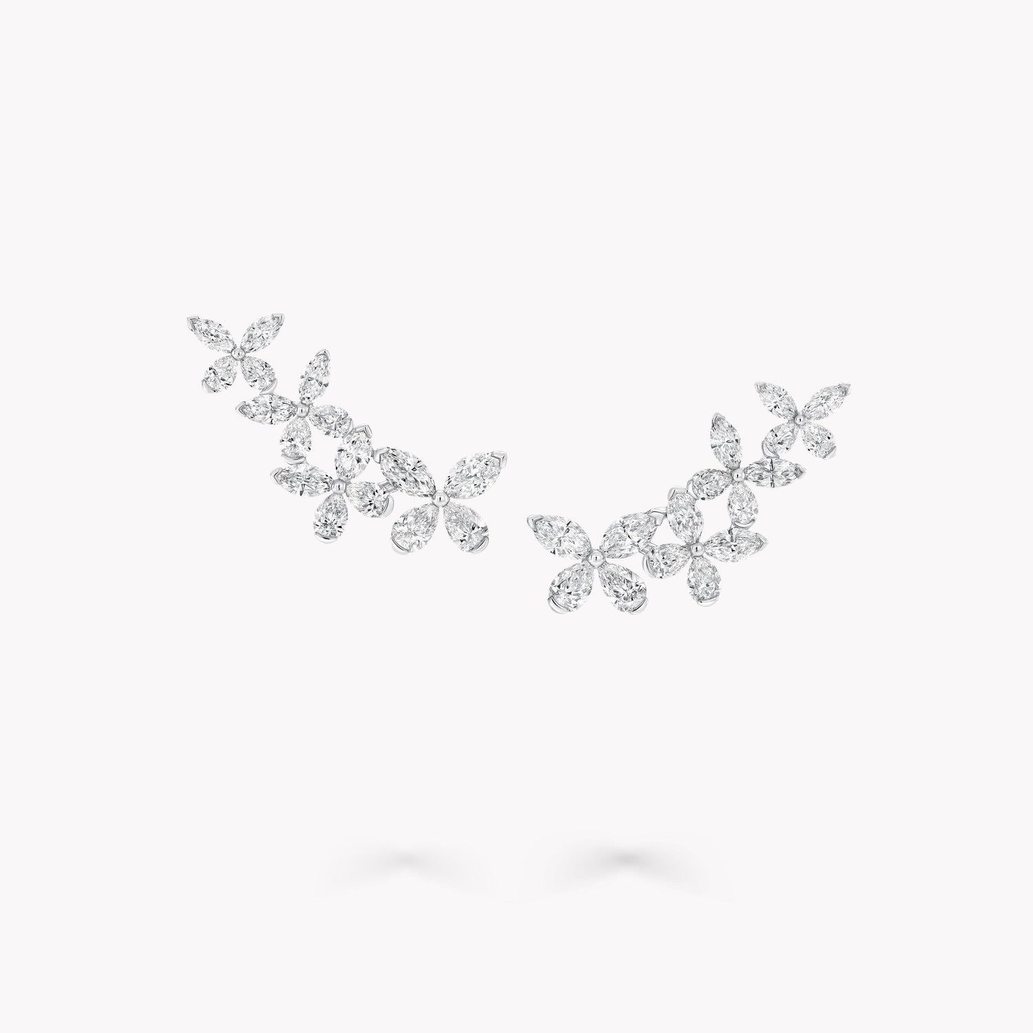 Carave Paris Floral Marquise Diamond Ear Climber Earrings