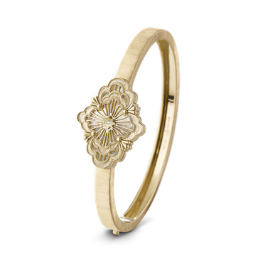 Carave Paris Floral Medallion Hinged Bangle Bracelet