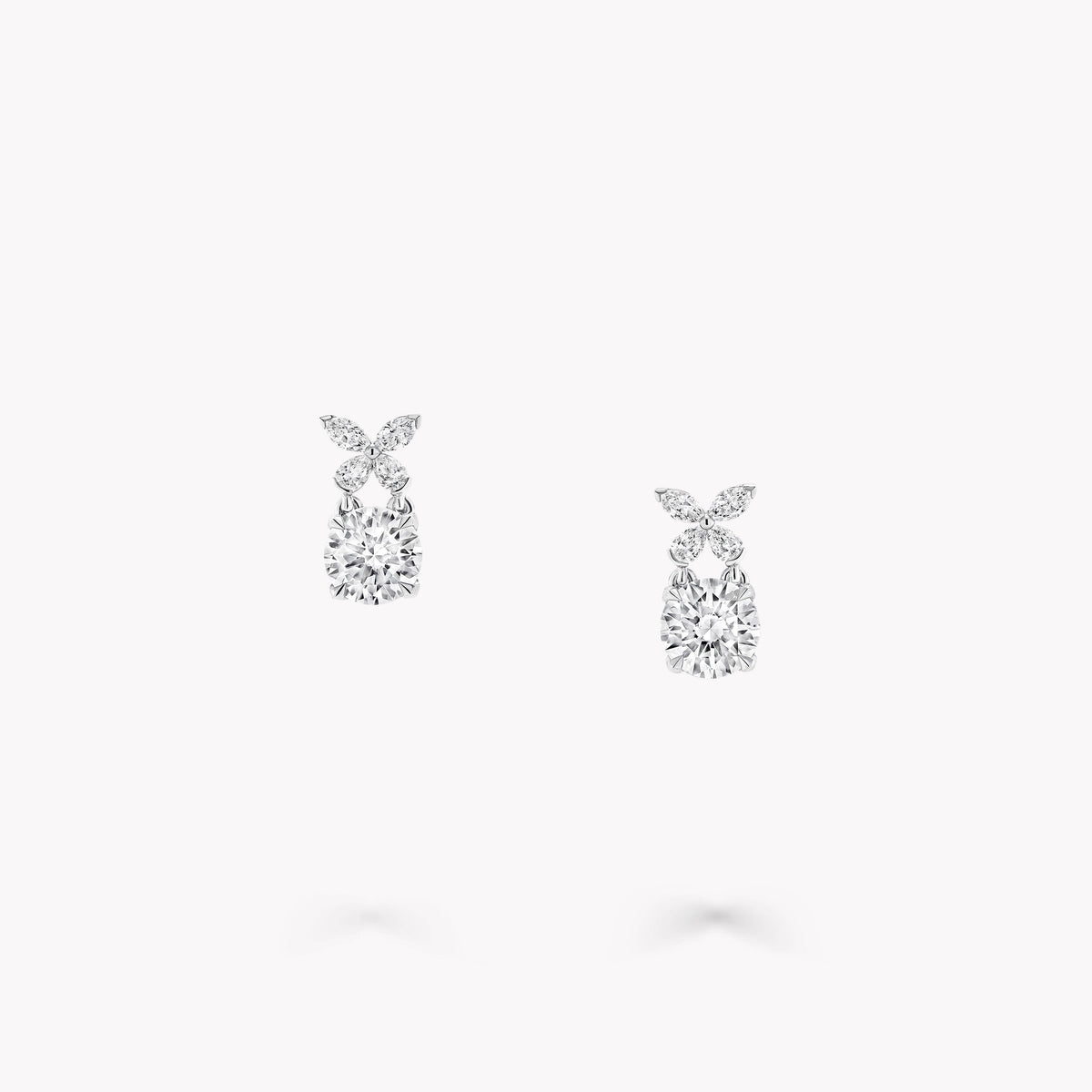 Carave Paris Floral Solitaire Diamond Earrings