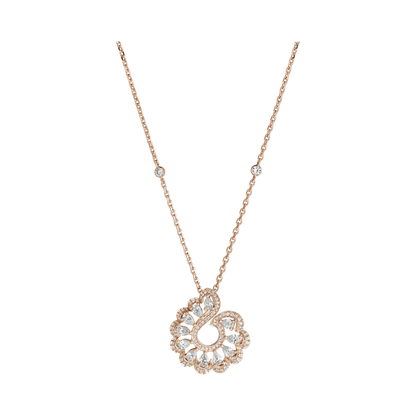 Carave Paris Floral Swirl Halo Crystal Pendant Necklace