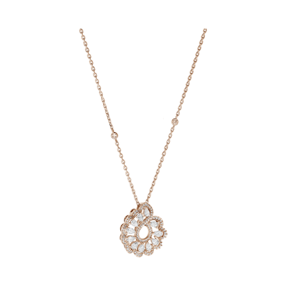 Carave Paris Floral Swirl Halo Crystal Pendant Necklace