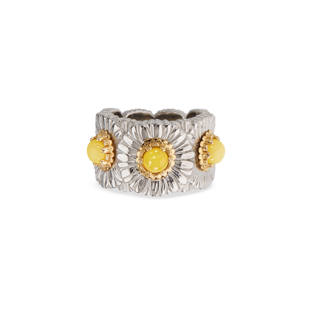 Carave Paris Floral Yellow Gemstone Eternity Band Ring
