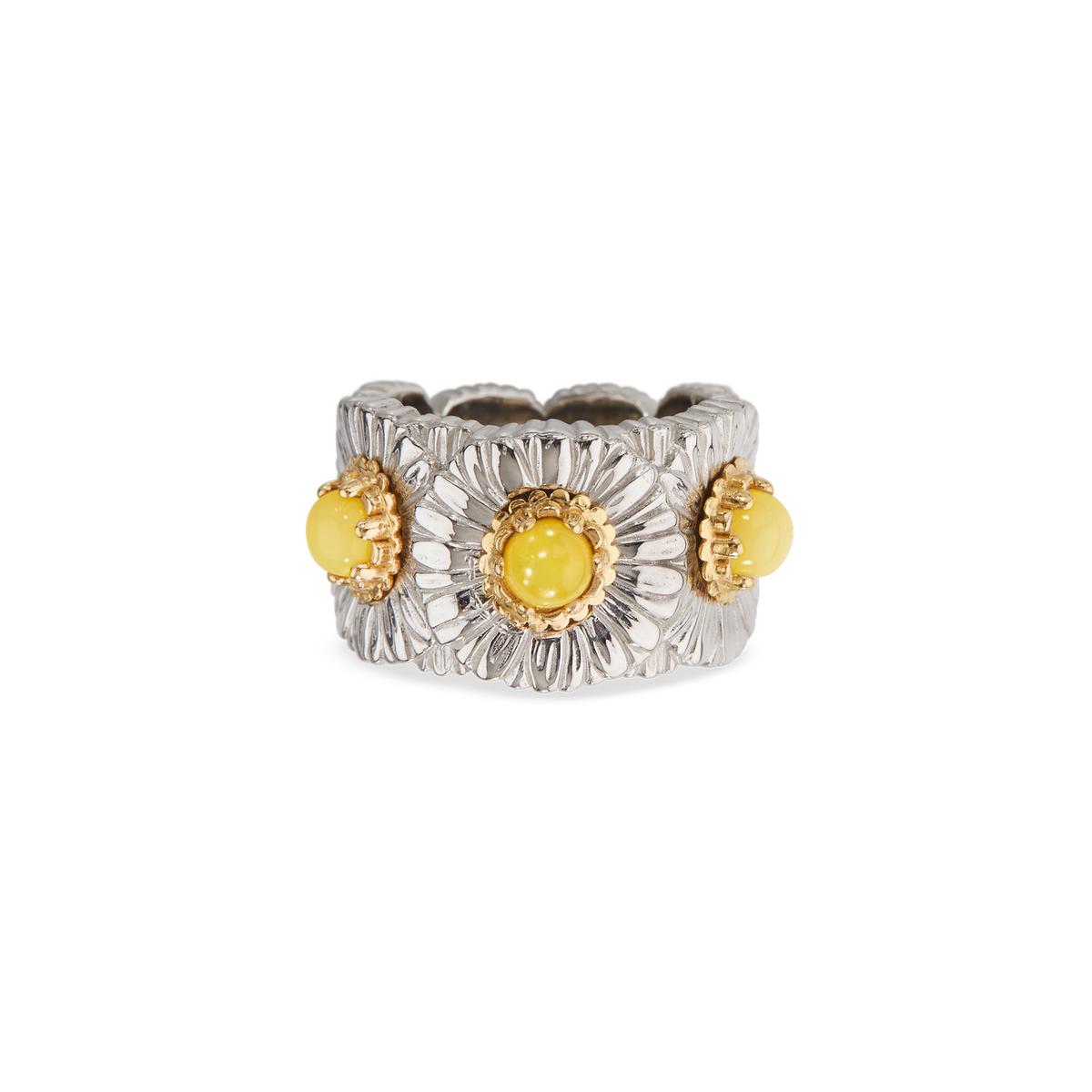 Carave Paris Floral Yellow Gemstone Eternity Band Ring