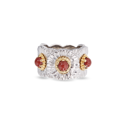 Carave Paris Floral Yellow Gemstone Eternity Band Ring