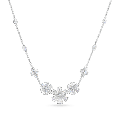 Carave Paris Forget Me Not Multi Flower Diamond Necklace