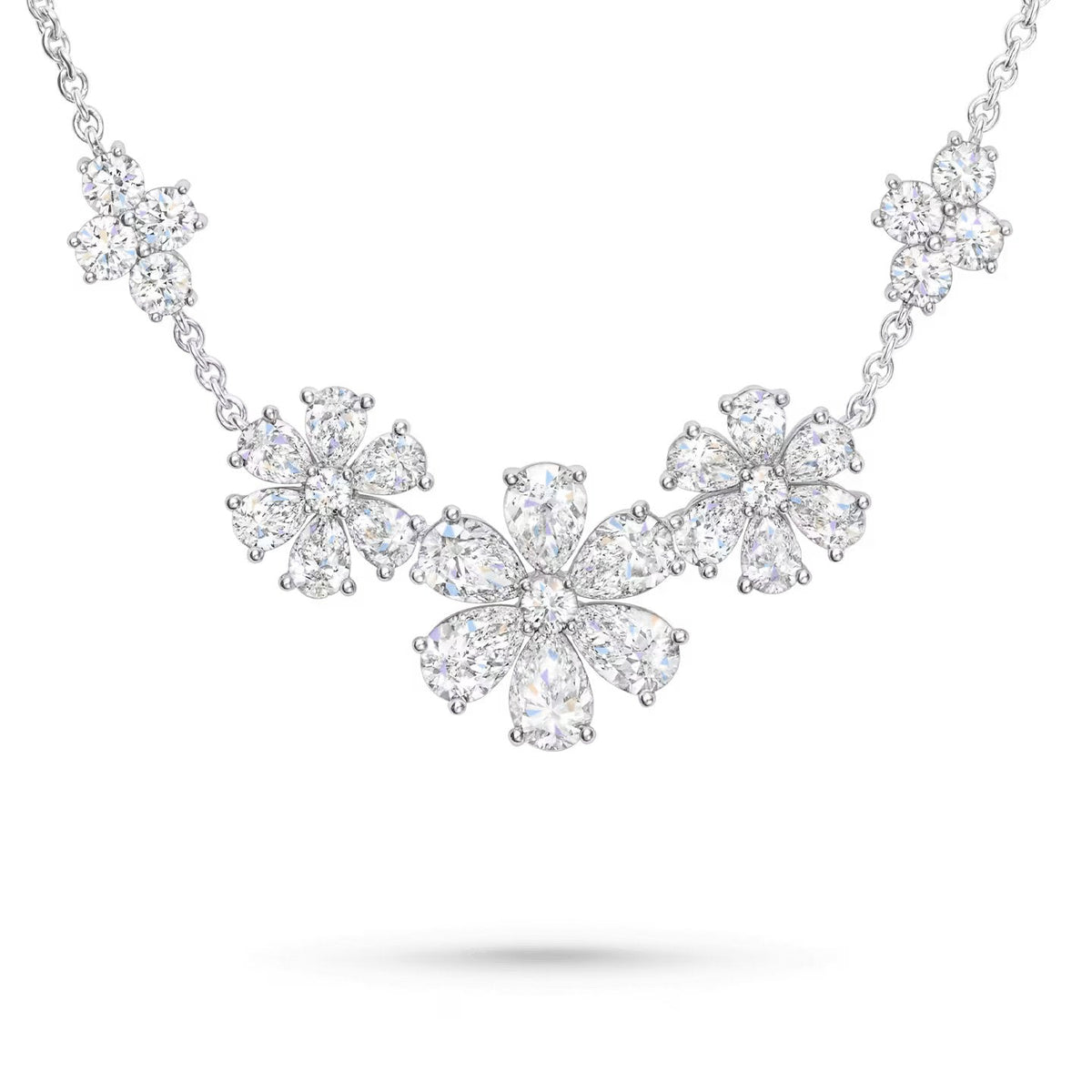 Carave Paris Forget Me Not Multi Flower Diamond Necklace