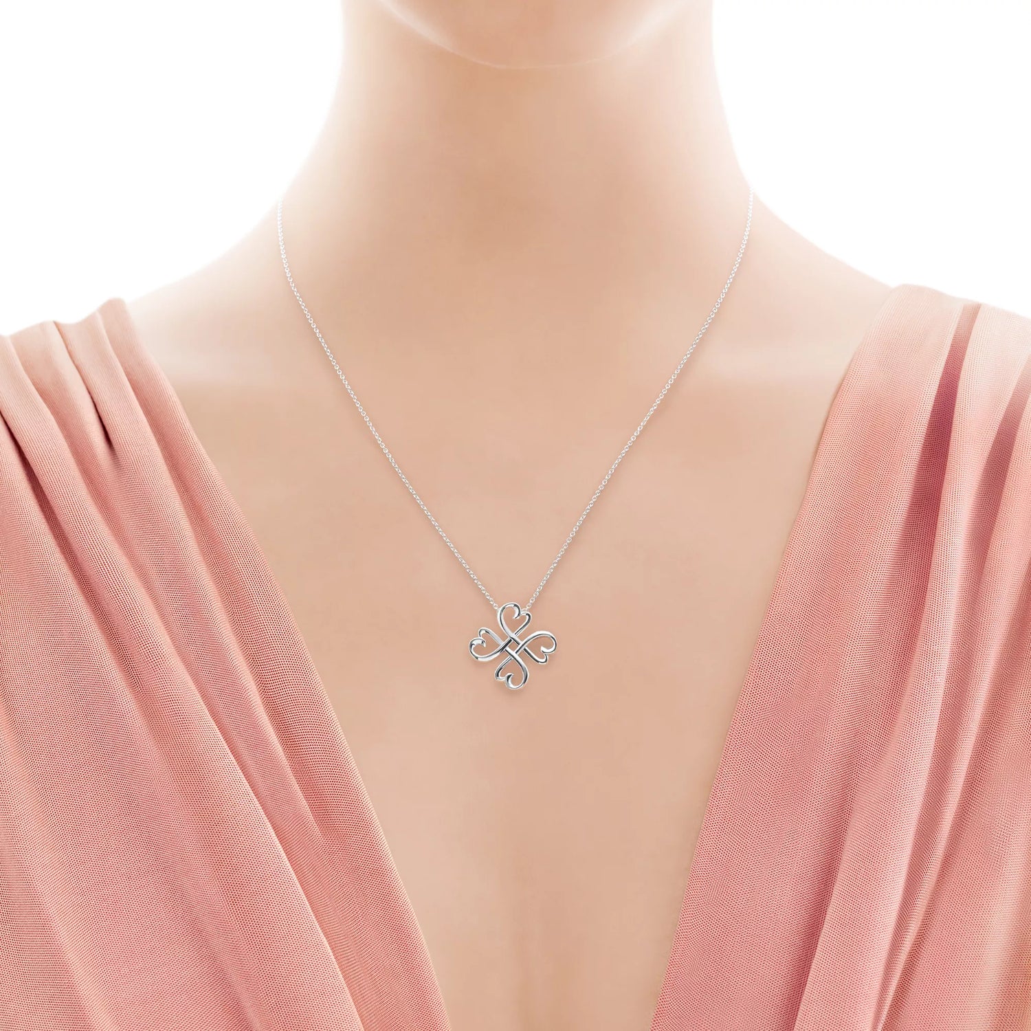 Carave Paris Four Heart Clover Pendant Necklace