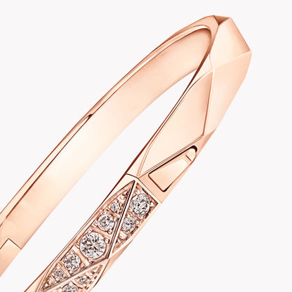 Carave Paris Rose Gold Geometric Diamond Bangle