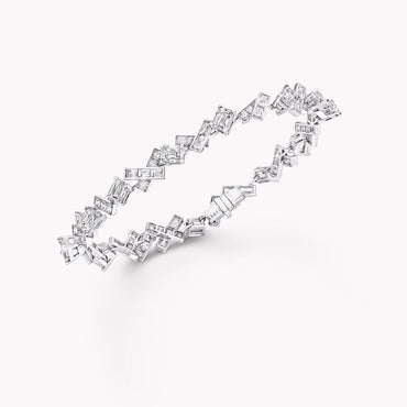 Carave Paris Geometric Diamond Tennis Bracelet White Gold