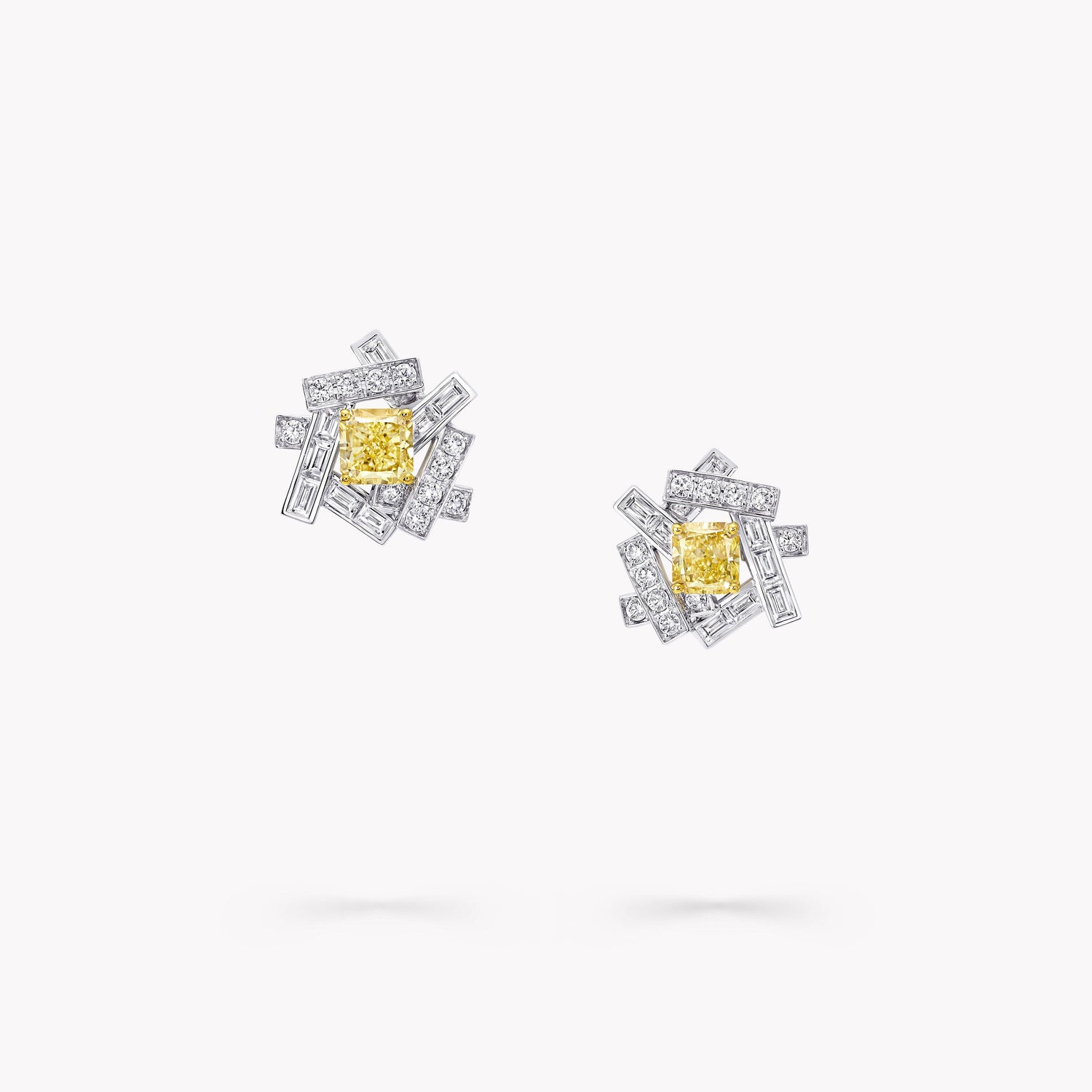 Carave Paris Geometric Yellow Diamond Stud Earrings