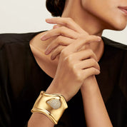 Carave Paris Gold Bone Cuff Bracelet with Stone Detail for Women