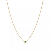 Carave Paris Green Gemstone Solitaire Necklace in Gold