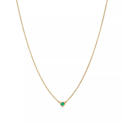 Carave Paris Green Gemstone Solitaire Necklace
