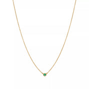 Carave Paris Green Gemstone Solitaire Necklace in Gold