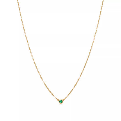 Carave Paris Green Gemstone Solitaire Necklace