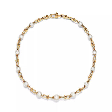 Carave Paris Gold Pearl Link Chain Necklace