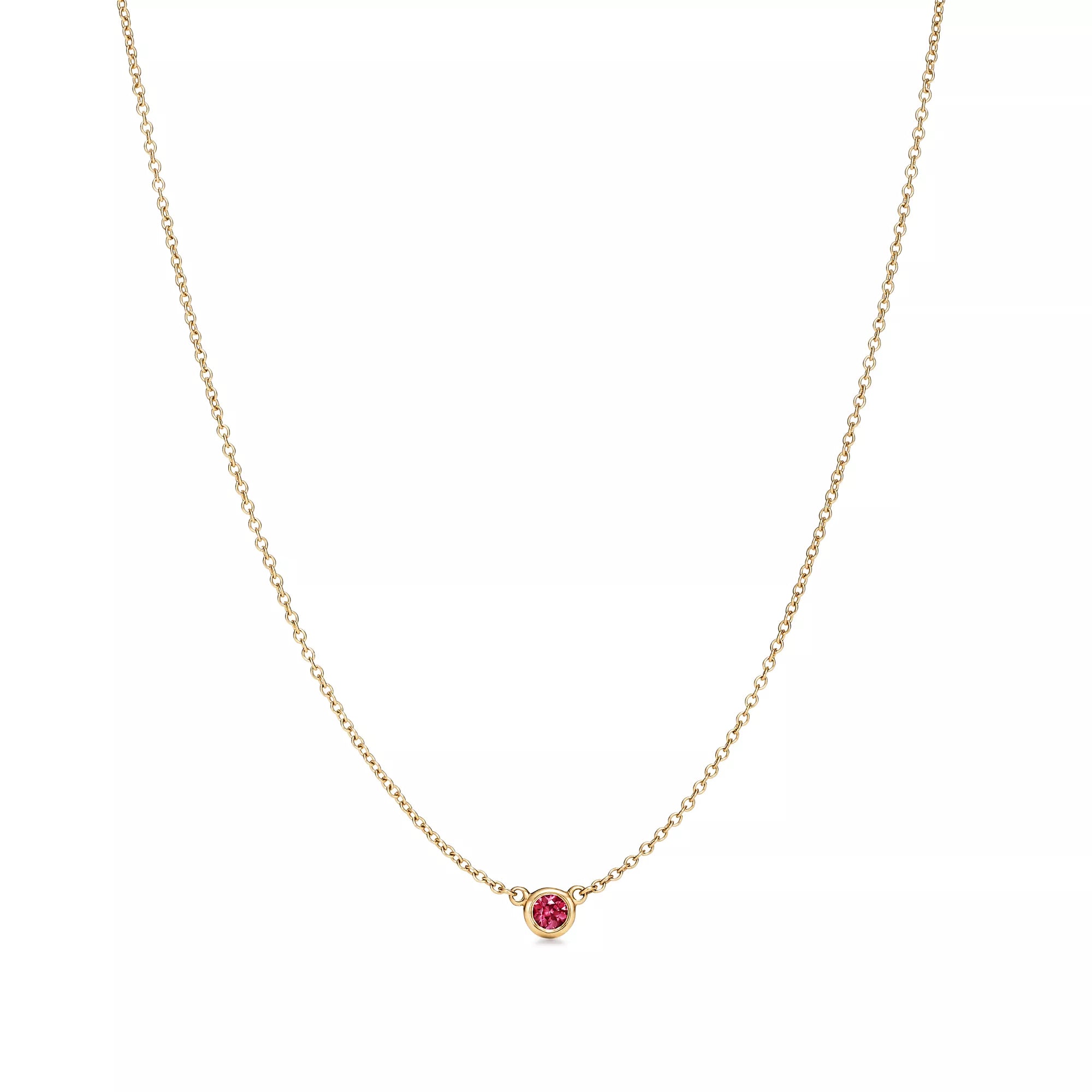 Carave Paris Green Gemstone Solitaire Necklace in Gold