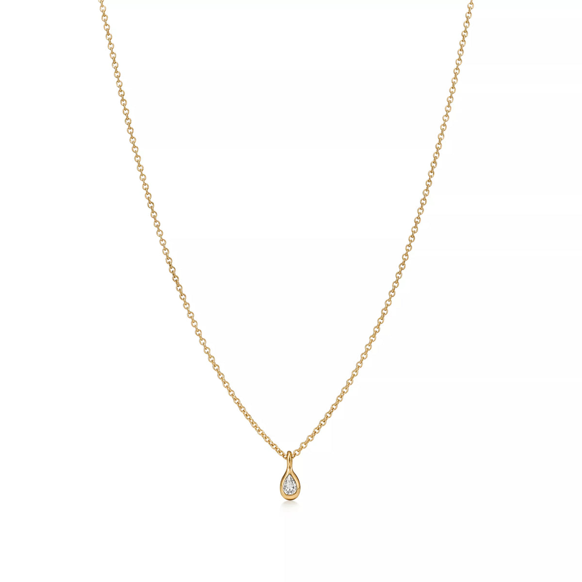 Carave Paris Gold Teardrop Solitaire Pendant Necklace