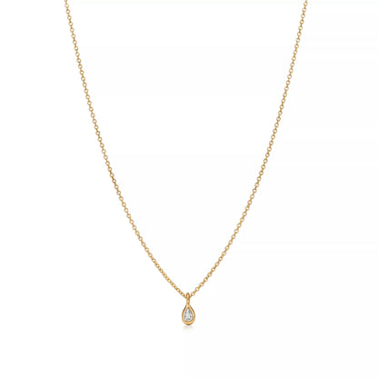 Carave Paris Gold Teardrop Solitaire Pendant Necklace