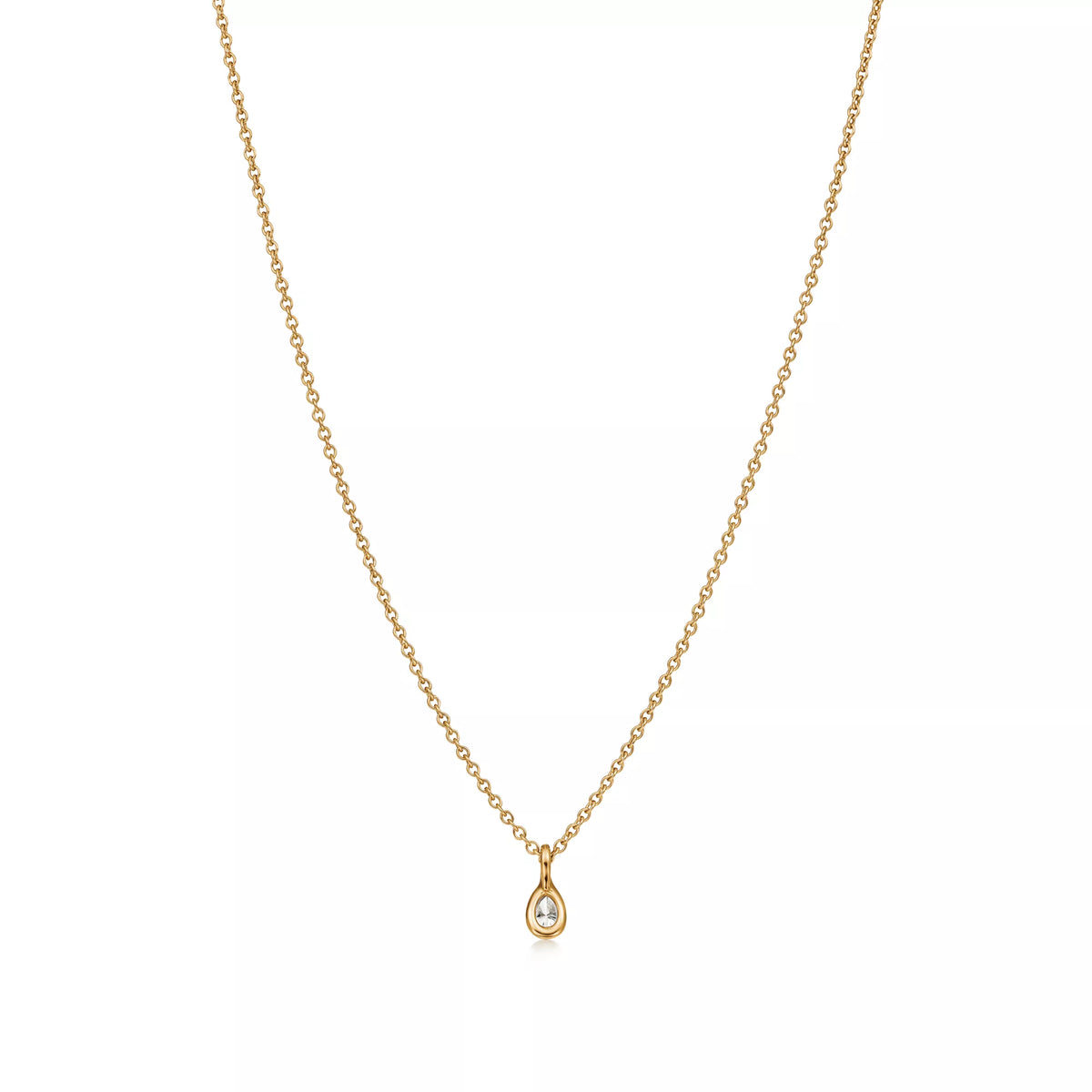 Carave Paris Gold Teardrop Solitaire Pendant Necklace