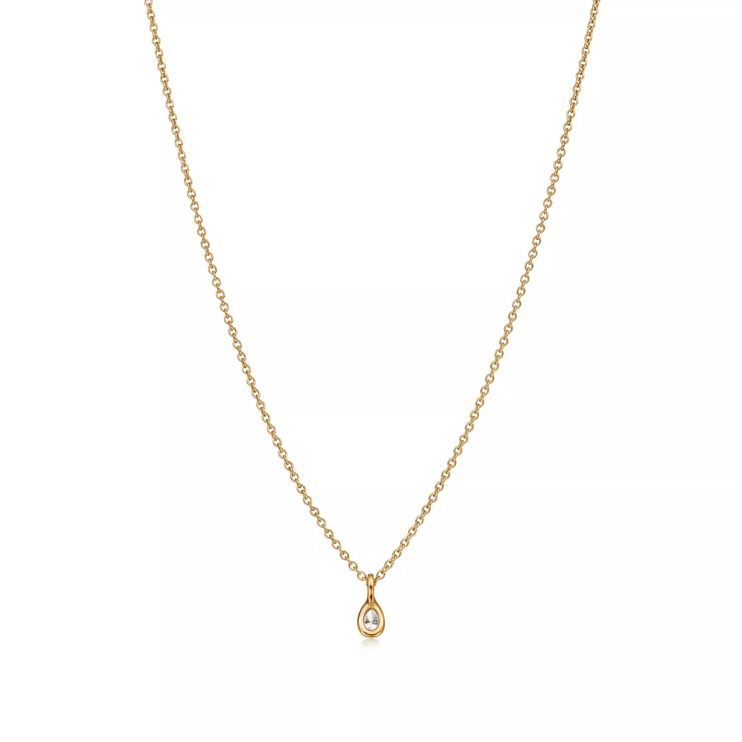 Carave Paris Gold Teardrop Solitaire Pendant Necklace