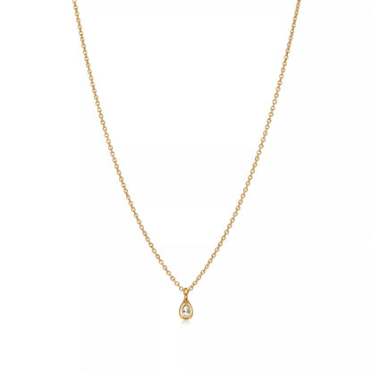 Carave Paris Gold Teardrop Solitaire Pendant Necklace