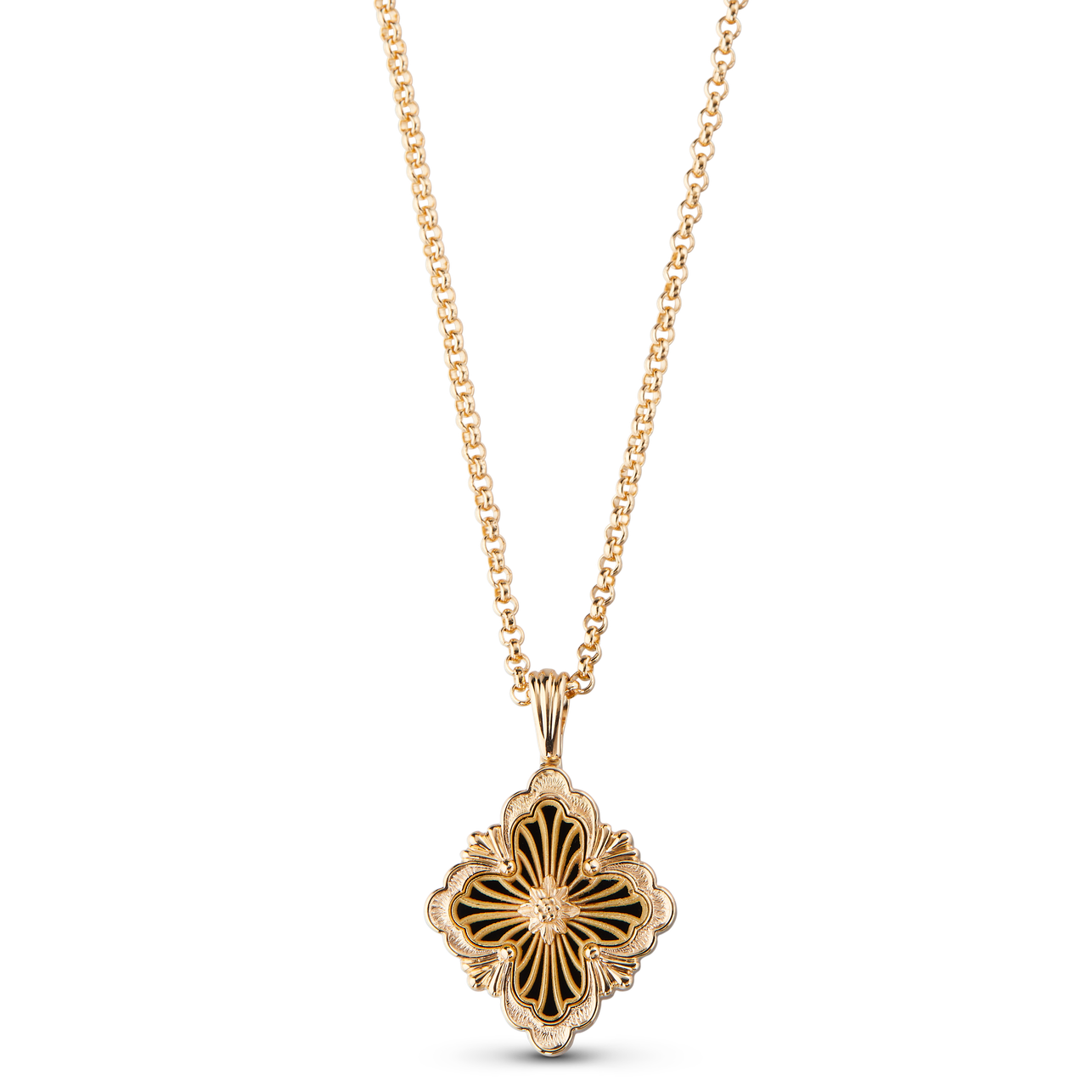 Carave Paris Golden Floral Medallion Pendant Necklace