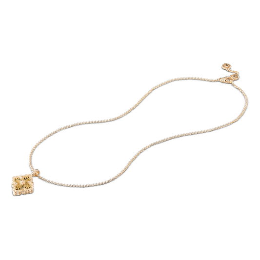 Carave Paris Golden Floral Medallion Pendant Necklace