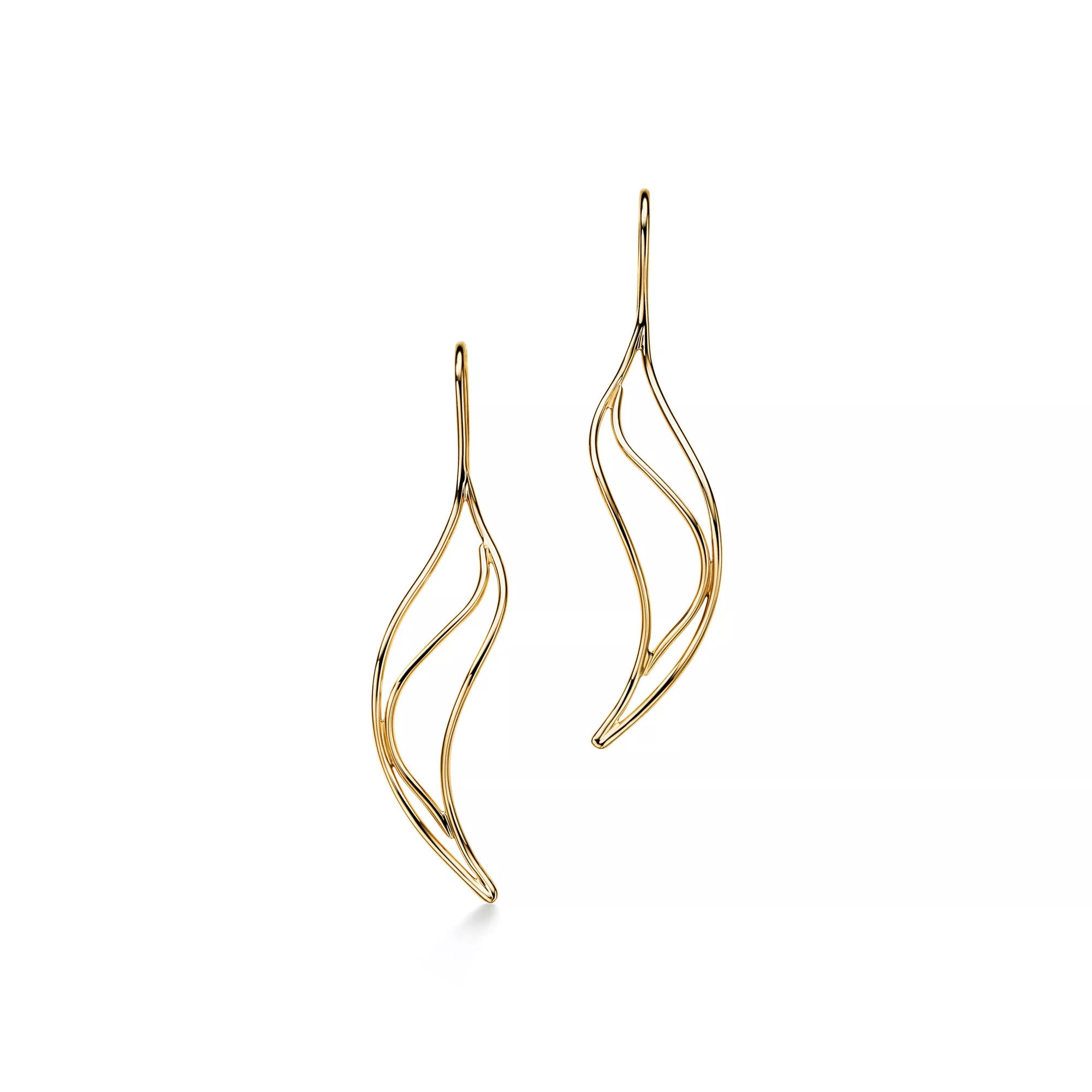 Carave Paris Golden Organic Wave Drop Earrings