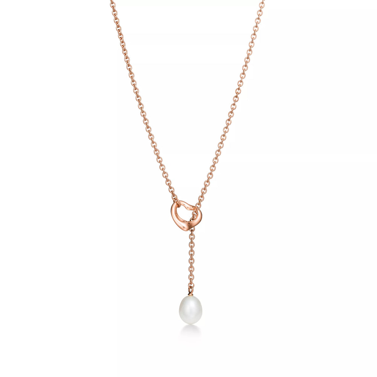 Carave Paris Rose Pearl Drop Lariat Necklace