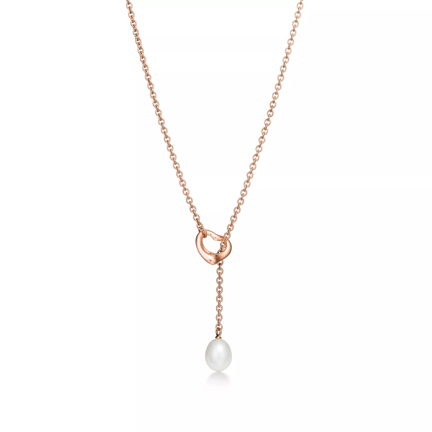 Carave Paris Rose Pearl Drop Lariat Necklace
