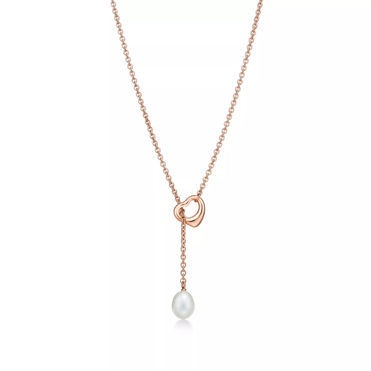 Carave Paris Rose Pearl Drop Lariat Necklace