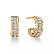 Carave Paris Golden Rope Pavé Open Hoop Earring