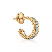 Carave Paris Golden Rope Pavé Open Hoop Earring