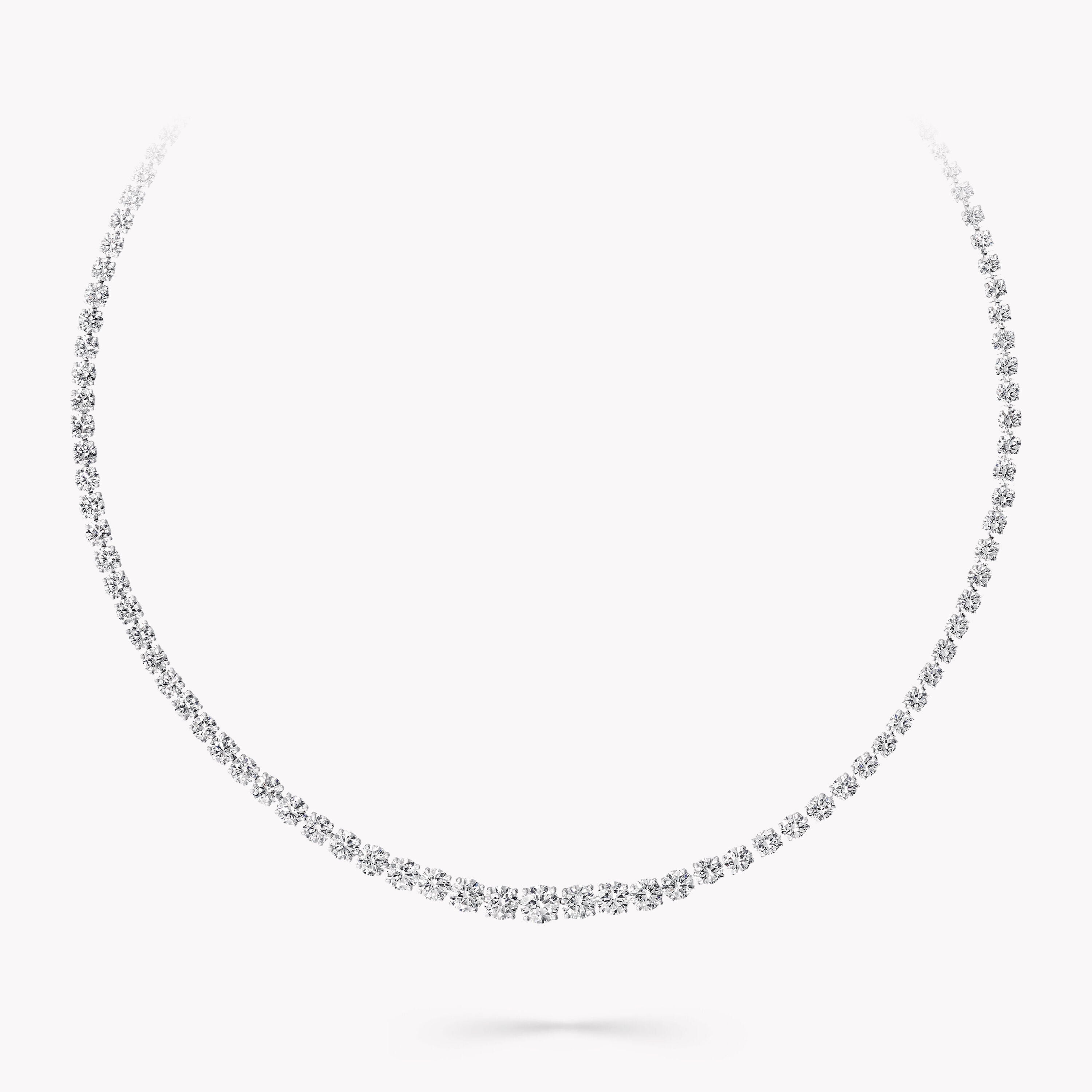 Carave Paris Graduated Round Diamond Tennis Necklace