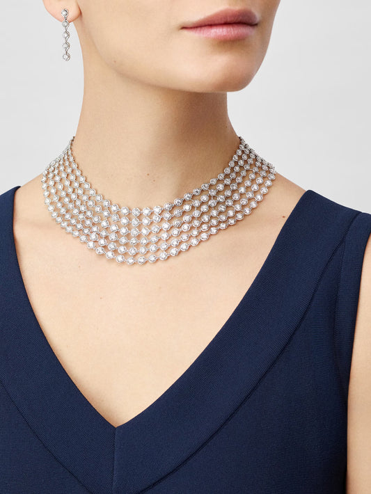 Carave Paris Grand Cascade Bezel Diamond Choker Necklace