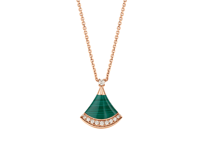 Carave Paris Green Fan Gemstone Pendant Necklace