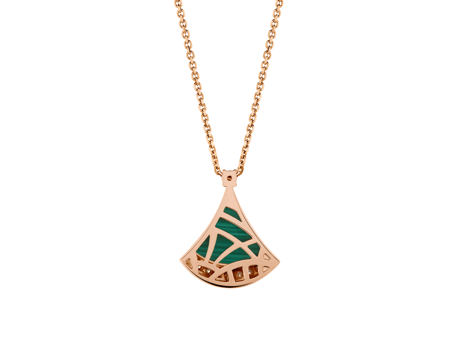 Carave Paris Green Fan Gemstone Pendant Necklace