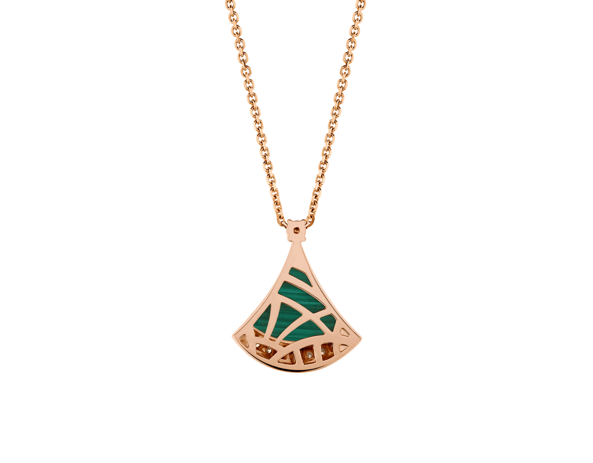 Carave Paris Green Fan Gemstone Pendant Necklace