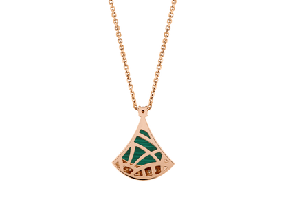 Carave Paris Green Fan Gemstone Pendant Necklace