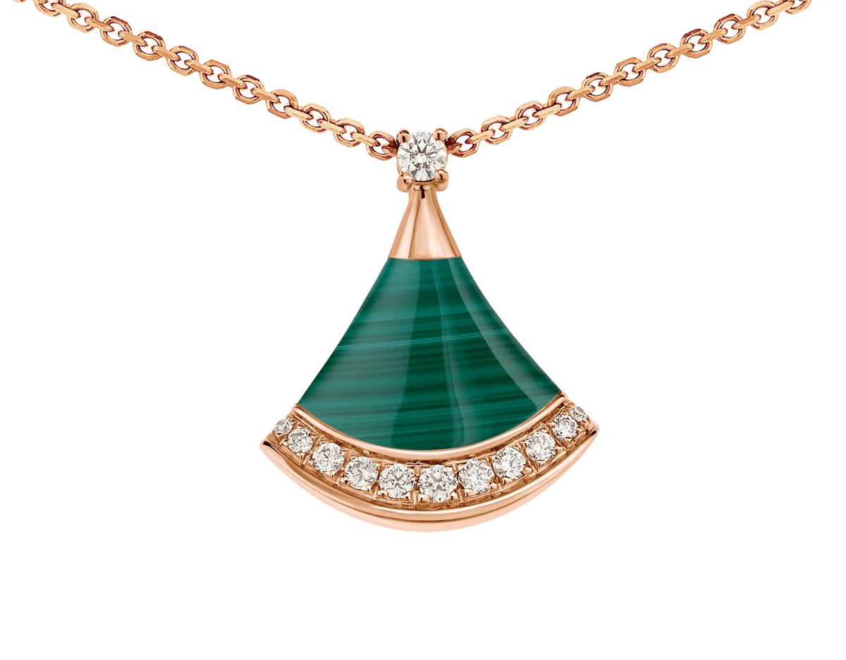 Carave Paris Green Fan Gemstone Pendant Necklace