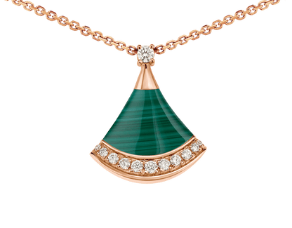 Carave Paris Green Fan Gemstone Pendant Necklace