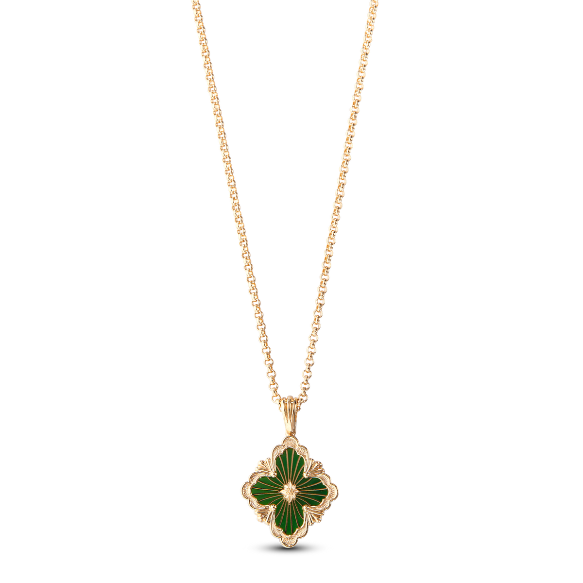 Carave Paris Green Floral Pendant Necklace