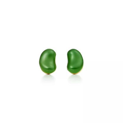 Carave Paris Green Jade Organic Pebble Stud Earring